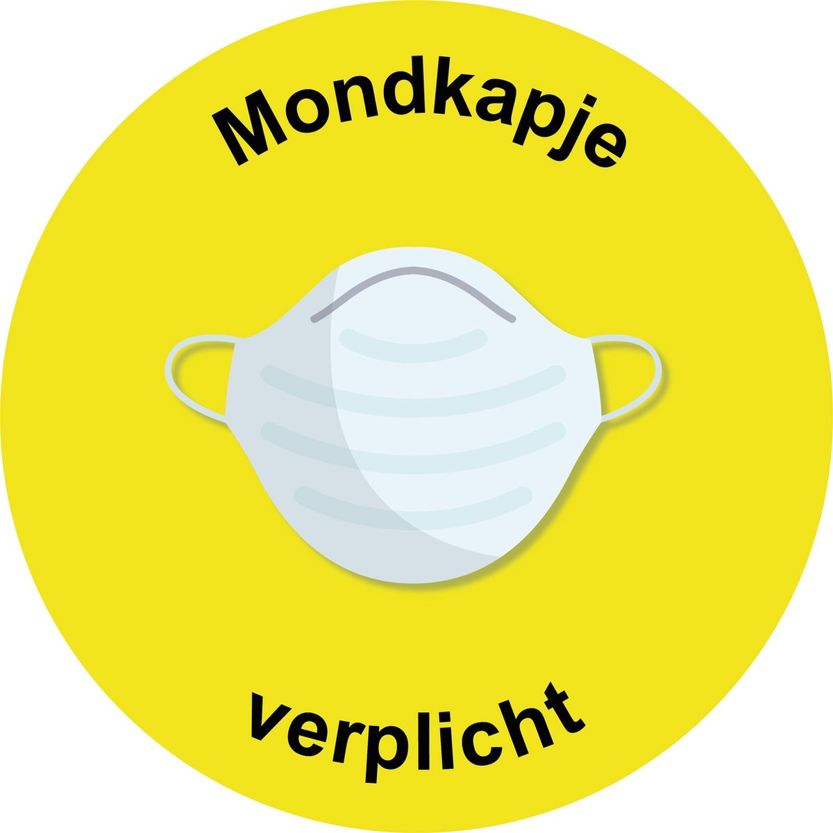 Sticker mondkapje verplicht Geel | Corona Sticker